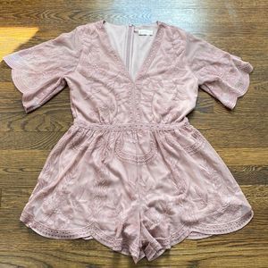 Altar'd State Dusty Pink Embroidered Romper